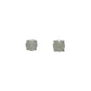 Pair of round stud earrings on a white background
