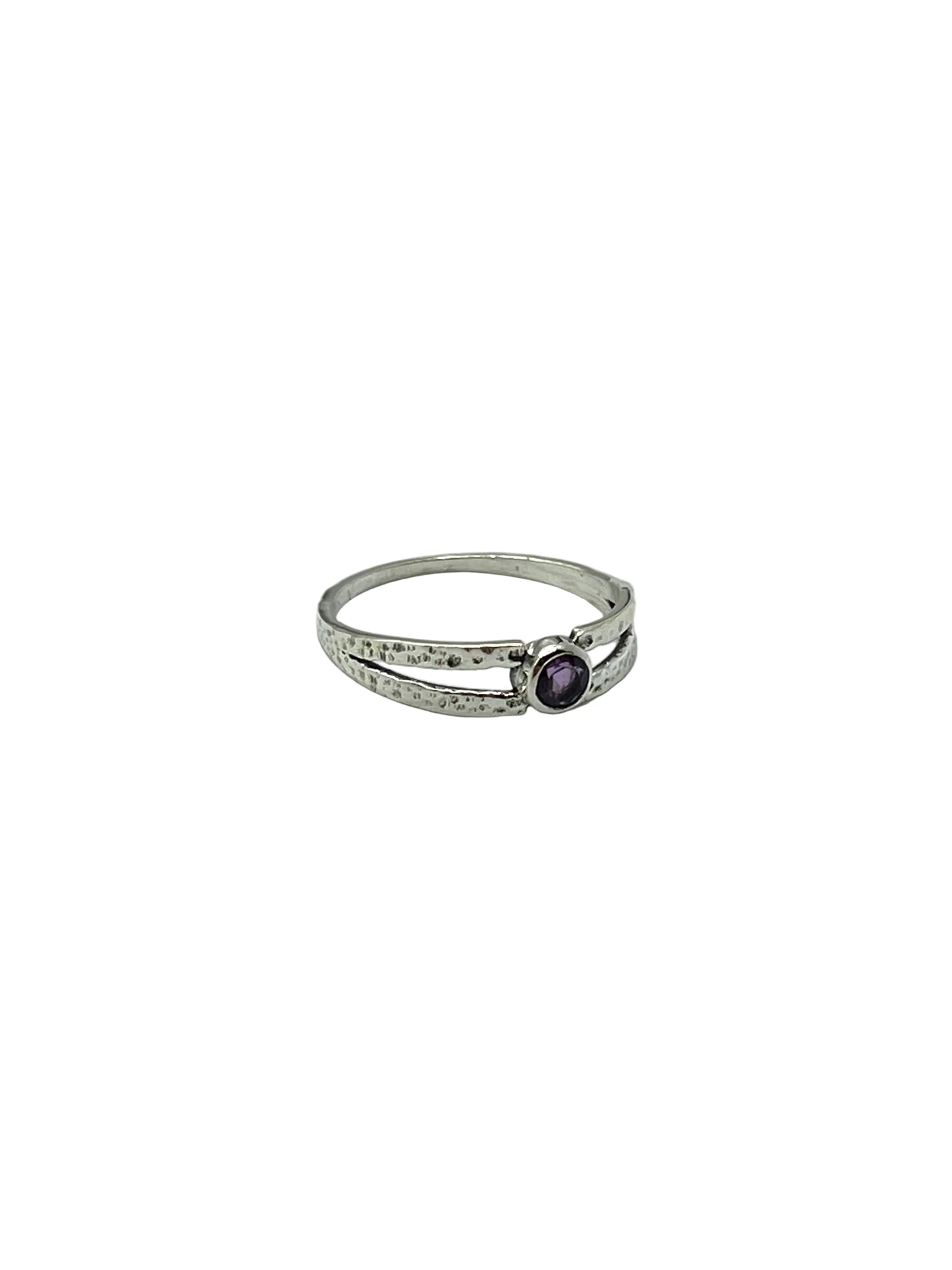 Hammered Band Gemstone Rings