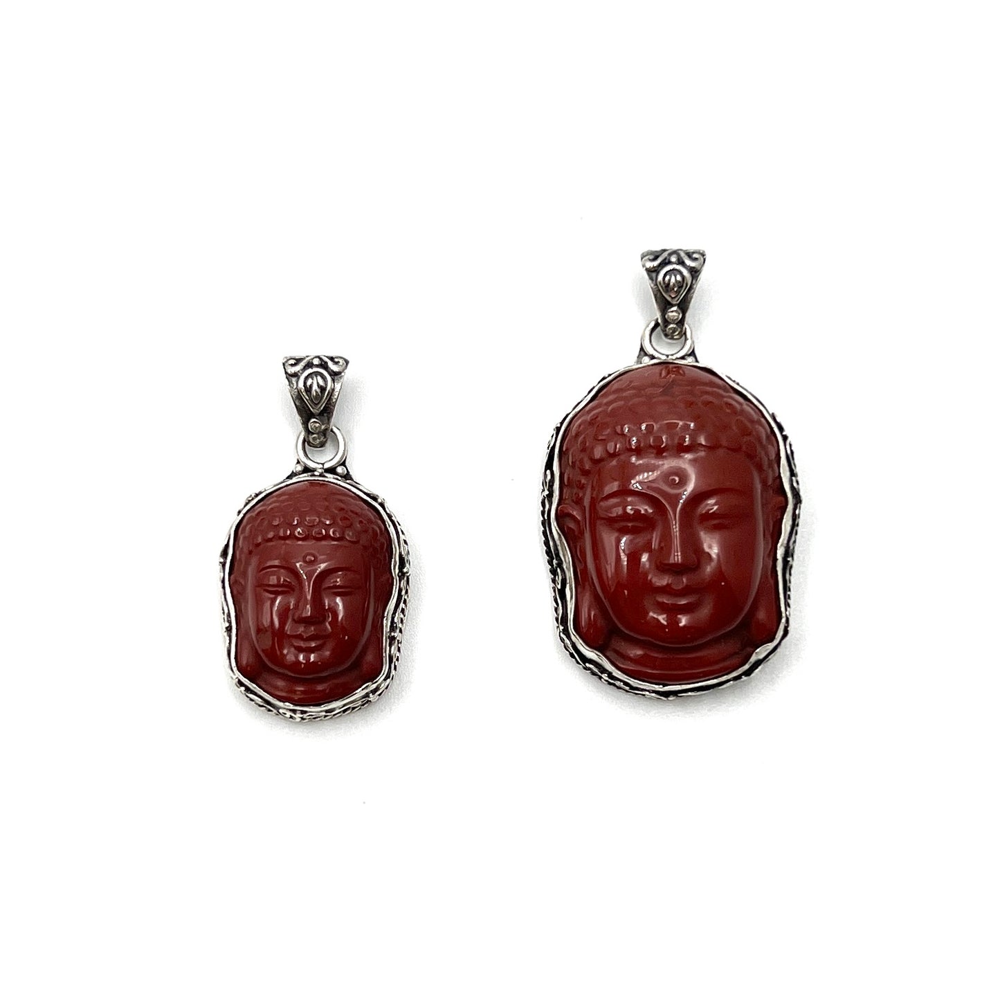 Red Jasper Buddha Head Pendants