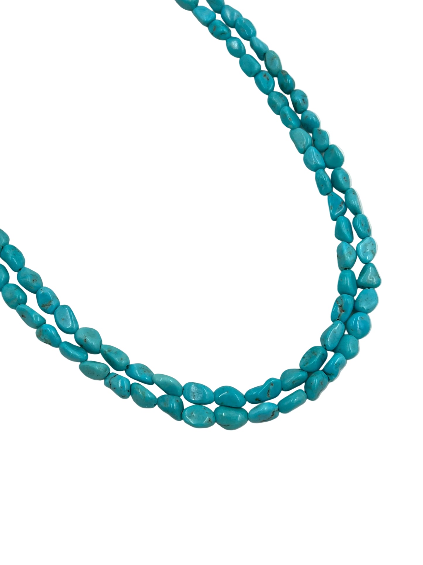Silver Nugget Turquoise Necklace