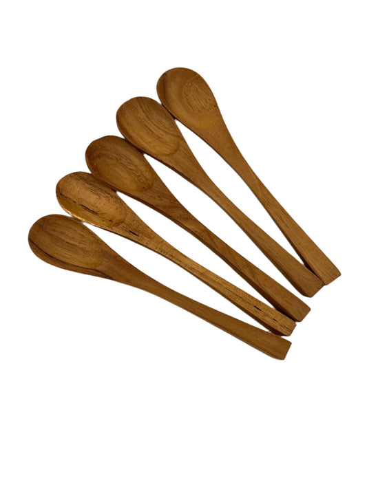 Teak Wood Mini Condiment Spoons