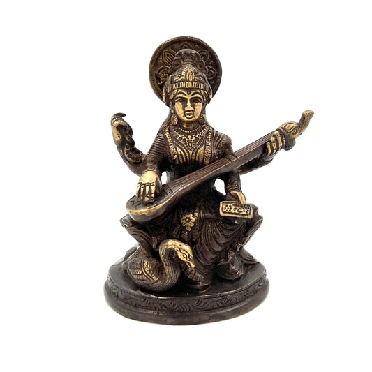 Hand Finished Brass Saraswati Statues