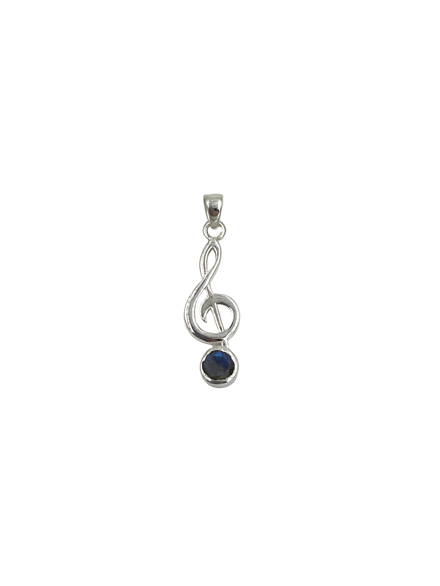 Gemstone Treble Clef Pendants