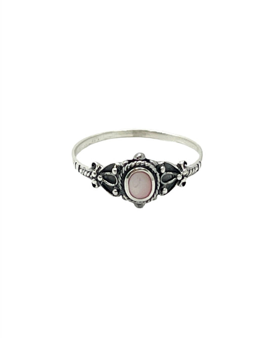 Sterling Silver Shell Small Oval Ring