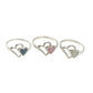 Sterling Silver Shell Double Heart Rings