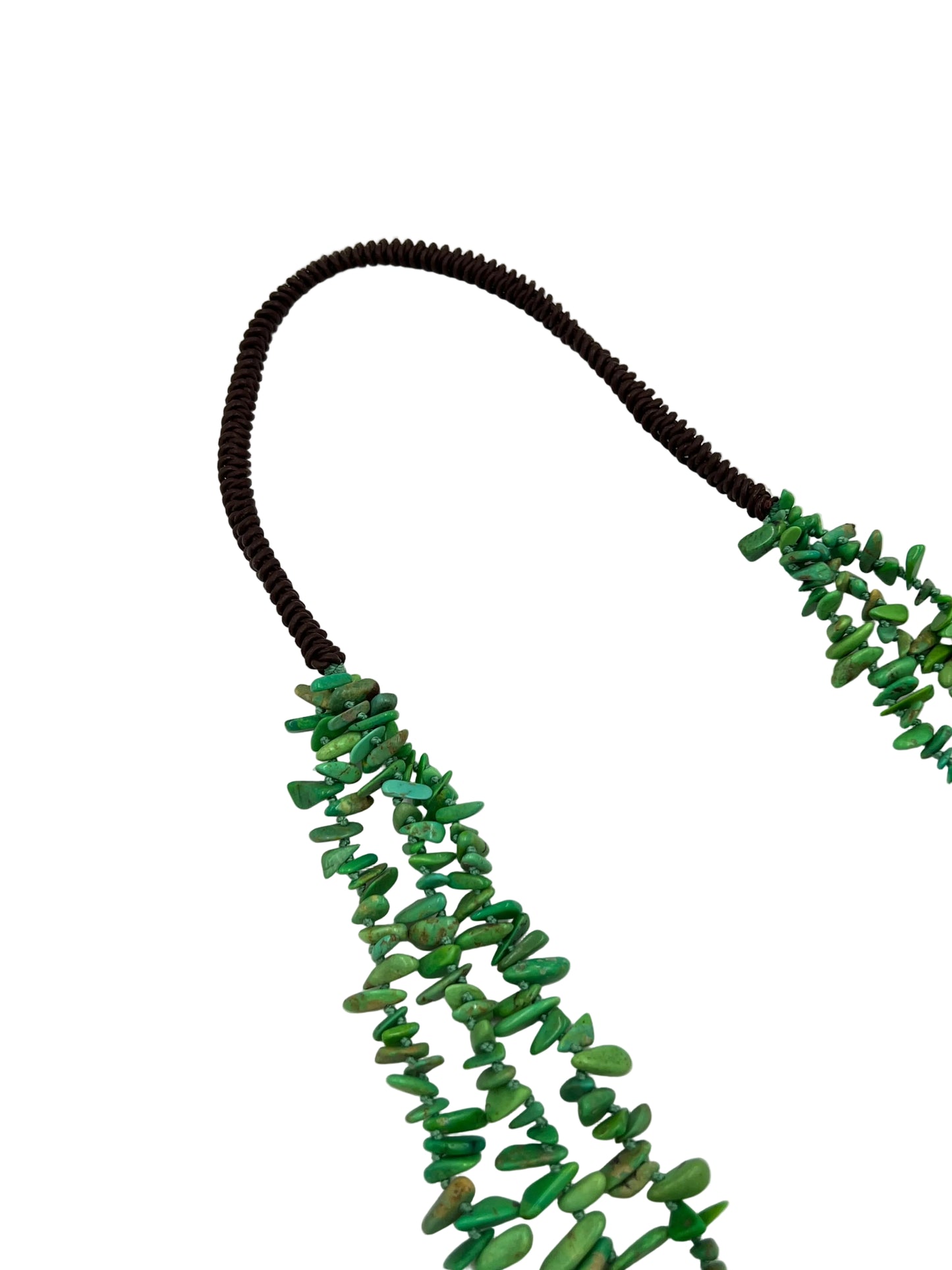 Hand Knotted Chip Green Turquoise Necklace