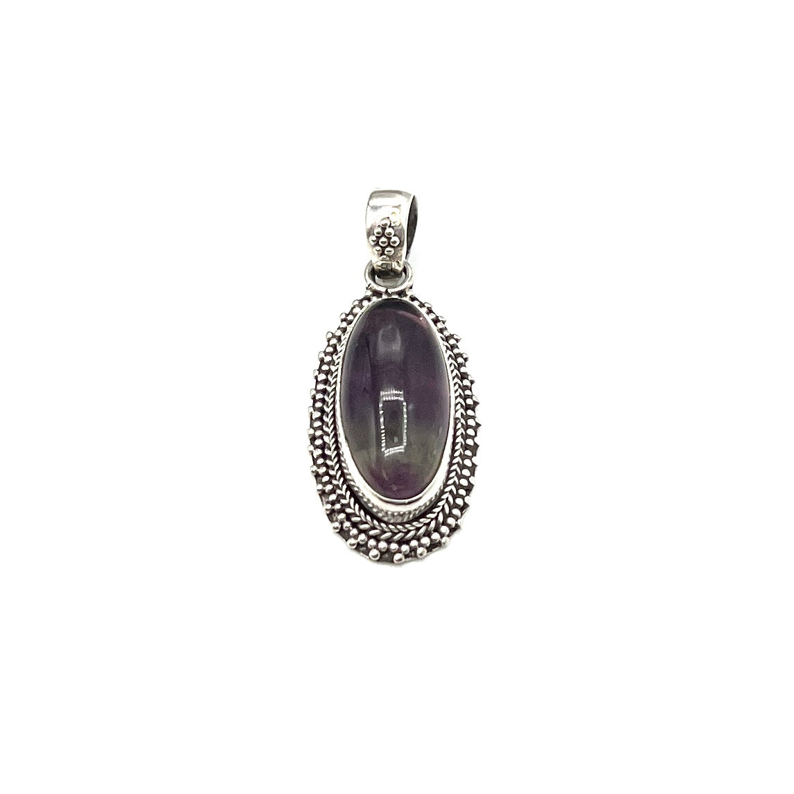 Sterling Silver Fluorite Oval Pendants