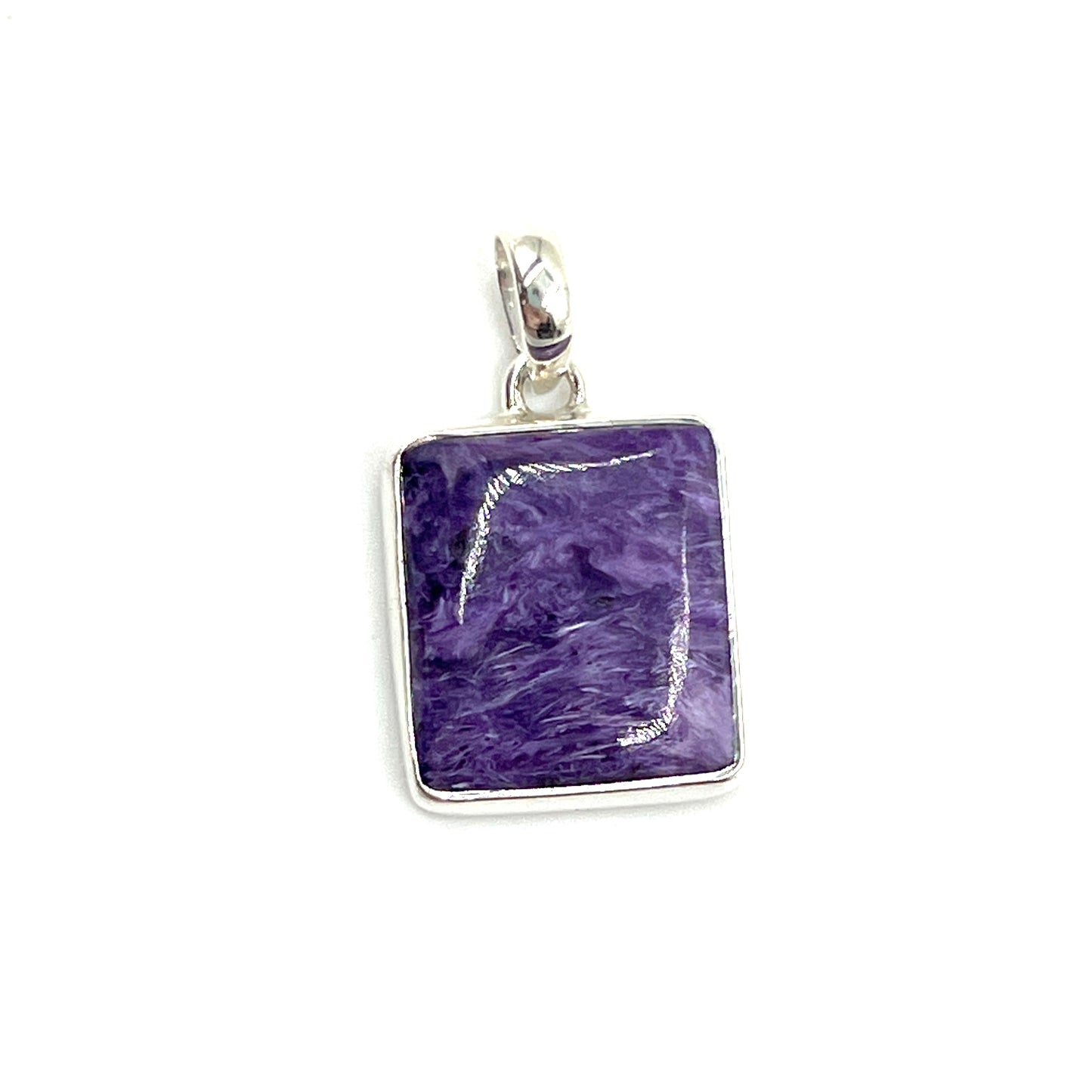 Sterling Silver Charoite Freeform Pendants