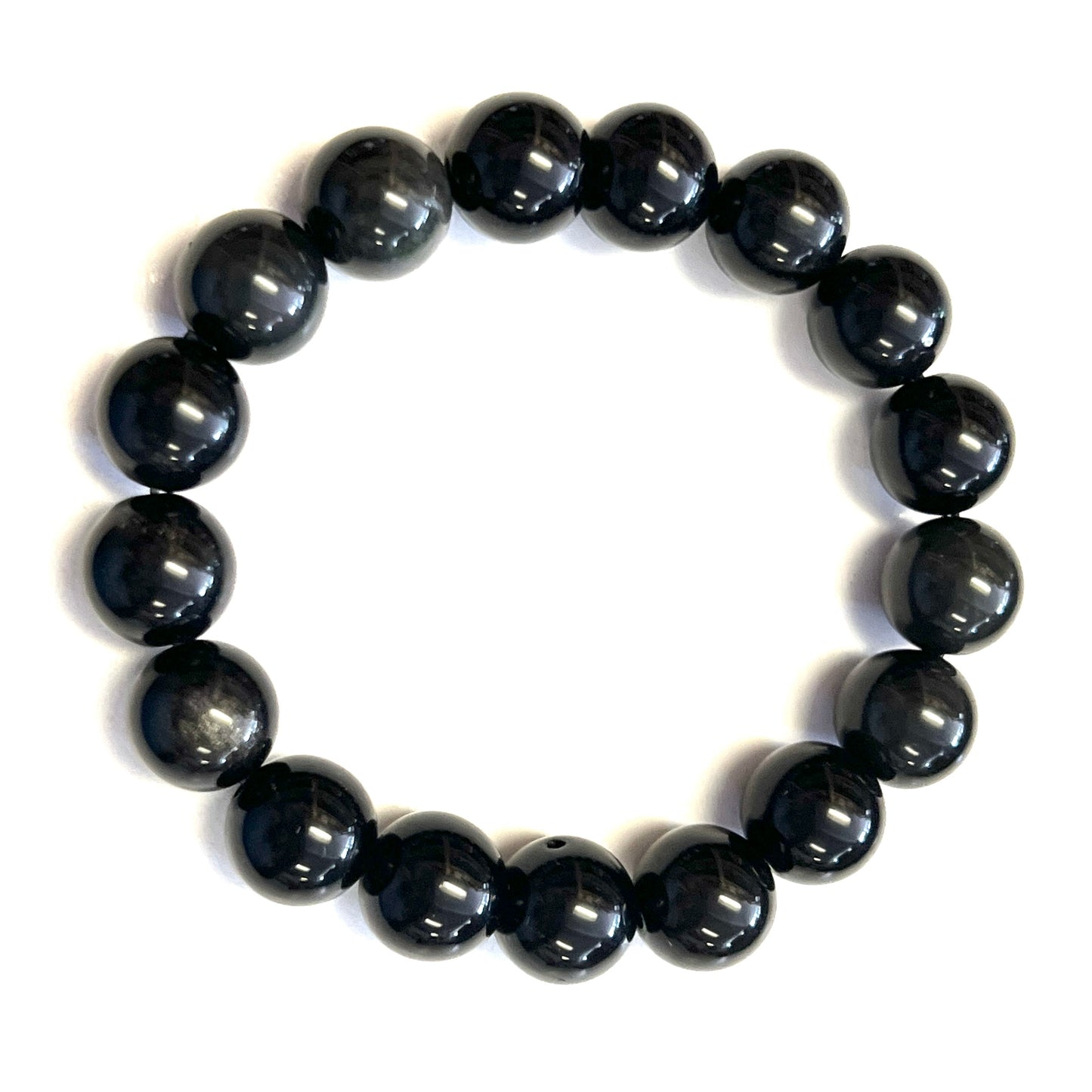 Silver & Golden Sheen Obsidian Stretchy Bracelets