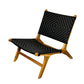 Black Rattan Teakwood Chair