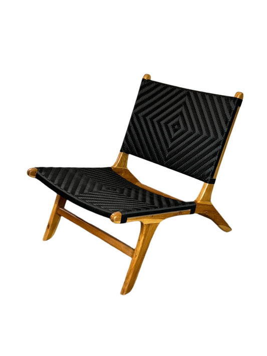 Black Rattan Teakwood Chair