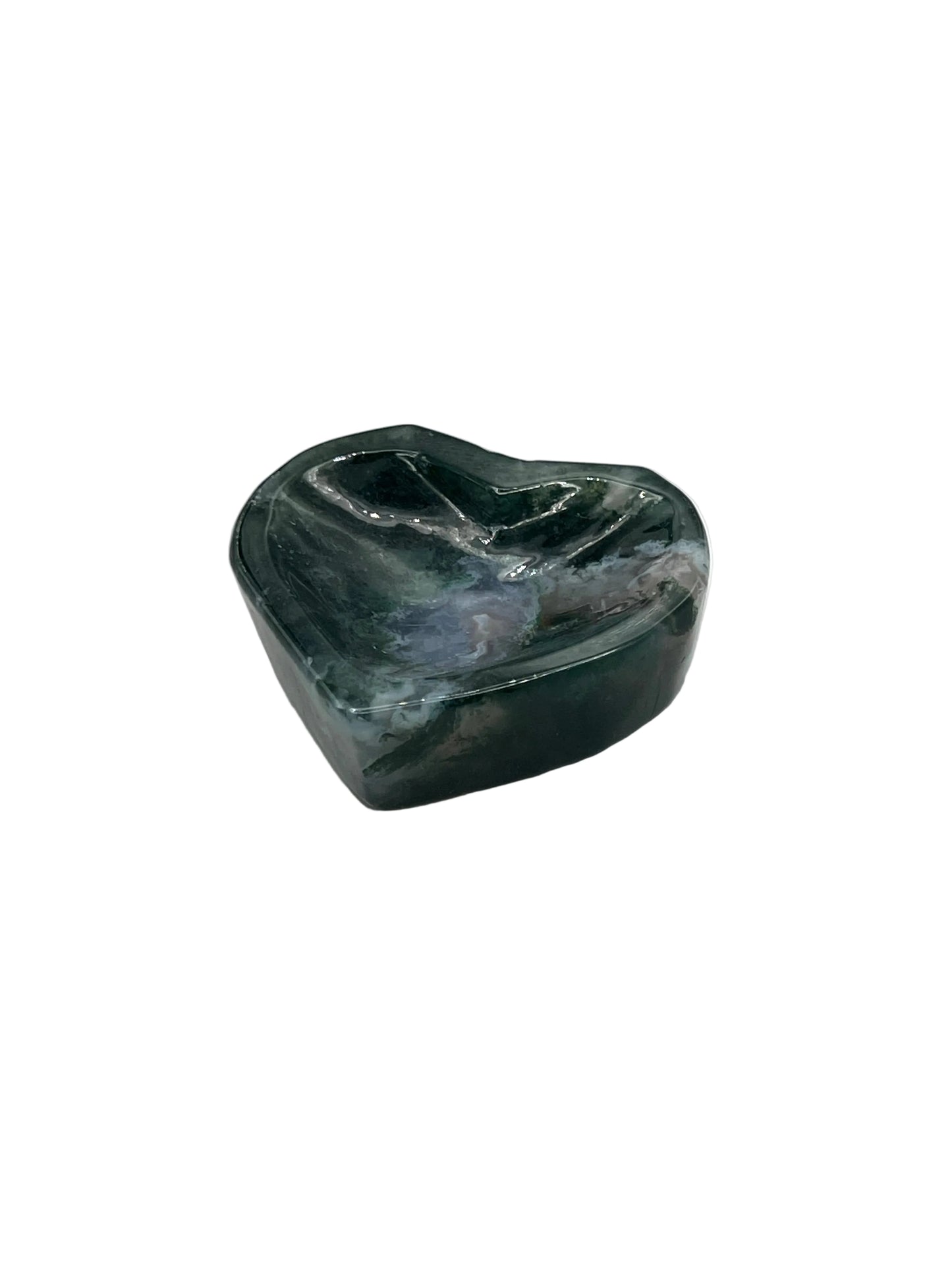 Moss Agate Heart Bowl