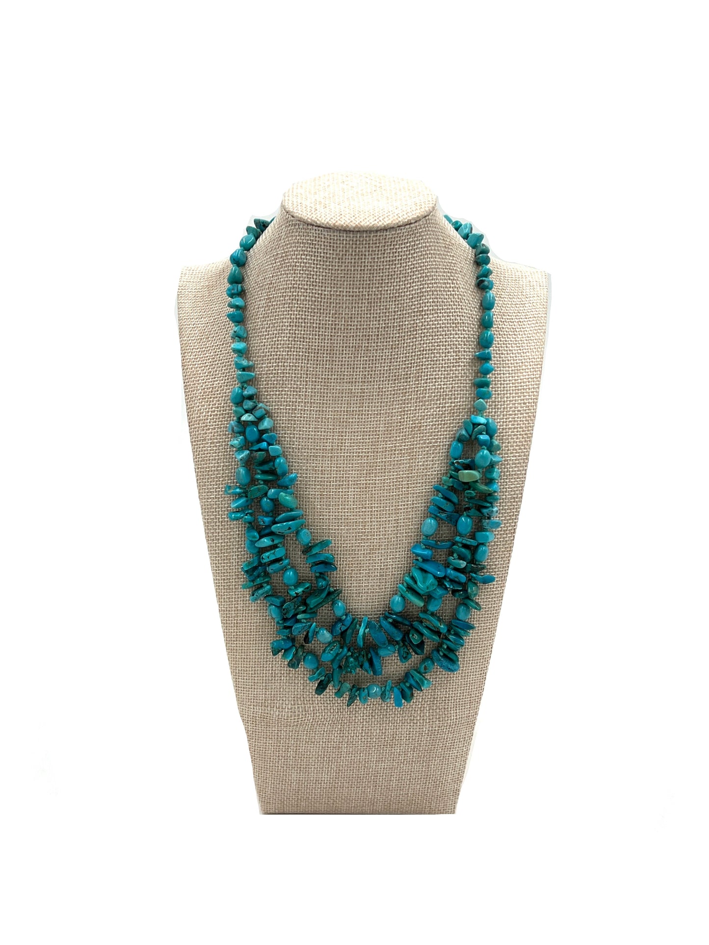 Hand Knotted Chip Turquoise Necklace