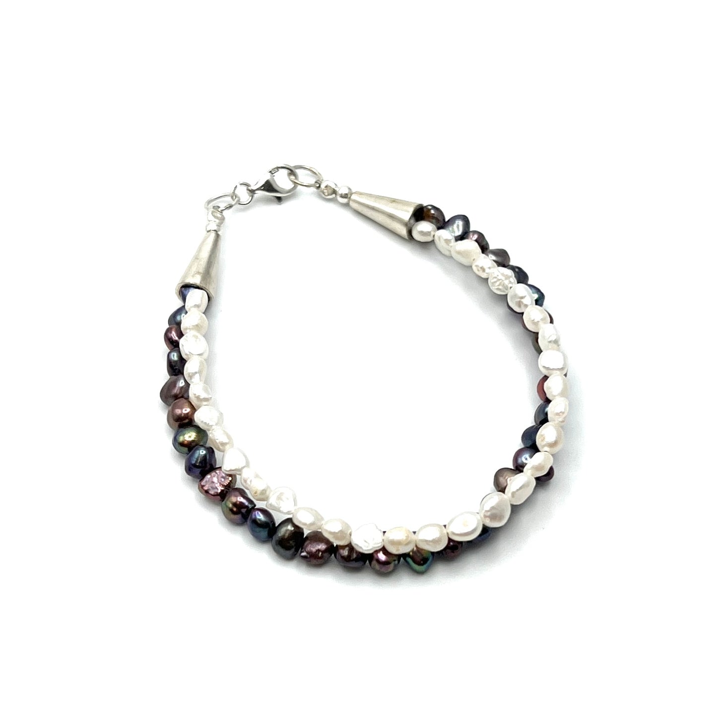 Sterling Silver Multi Strand Pearl Bracelet