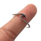 Sterling Silver Beaded Wave Ring