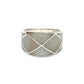 Sterling Silver Shell Large Geometric Ring