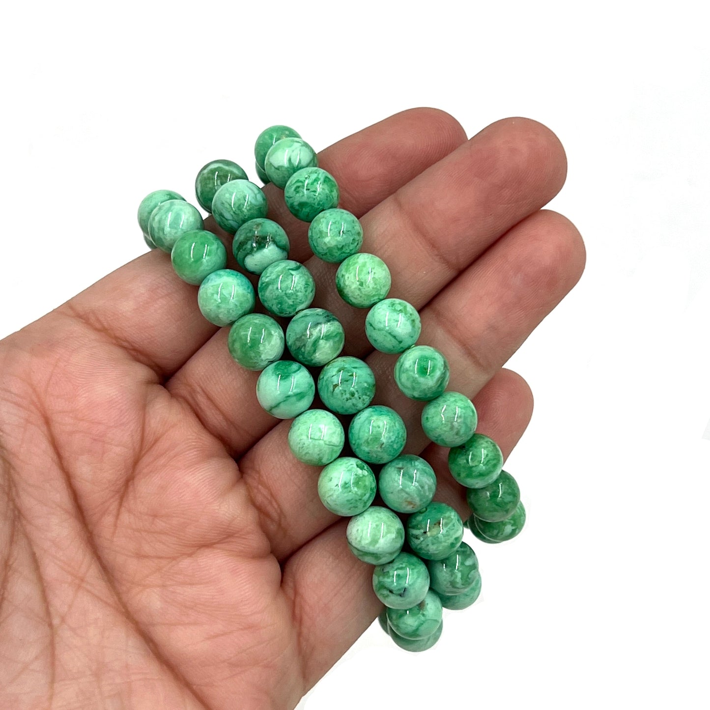 Mongolian Variscite Stretchy Beaded Bracelets