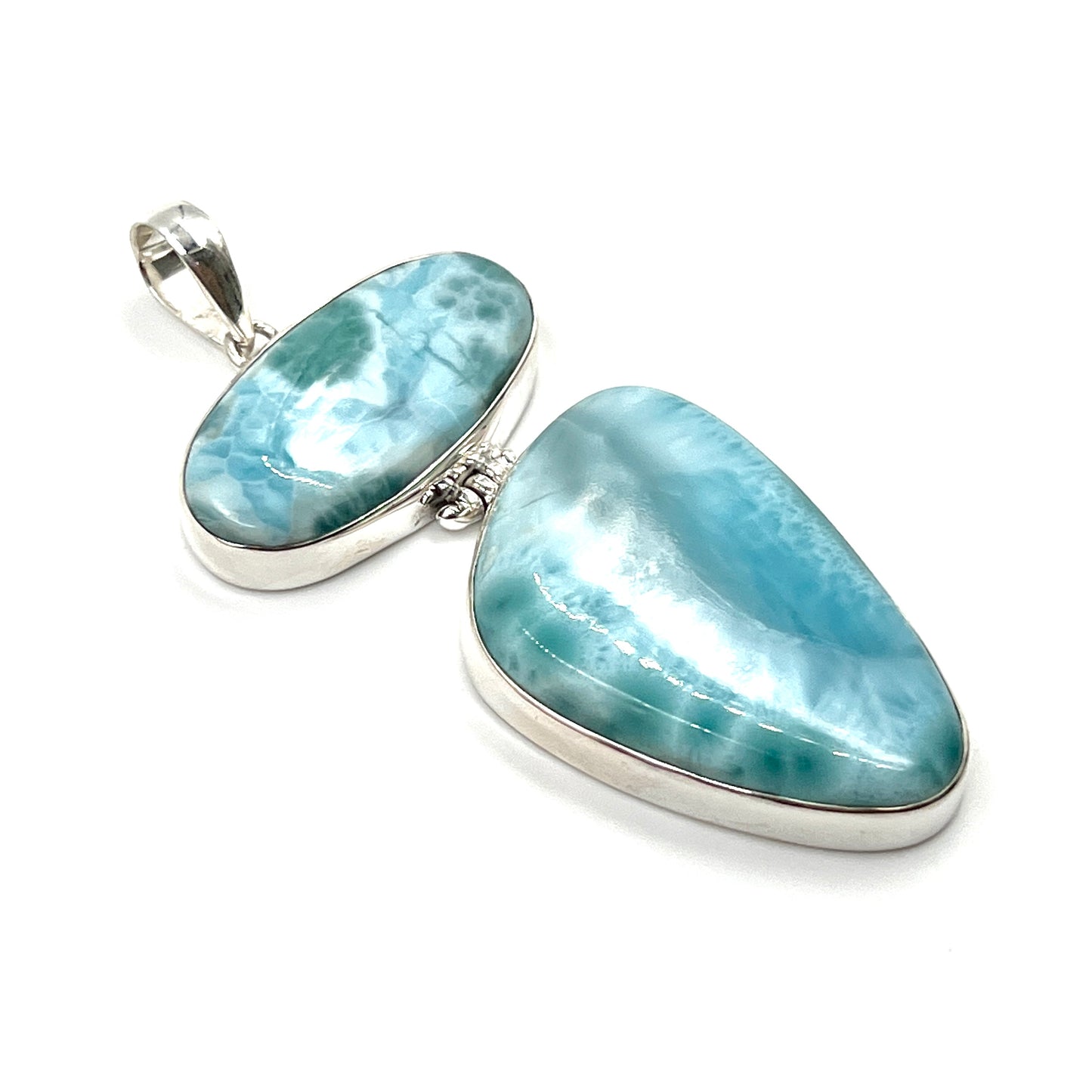 Sterling Silver Double Larimar Pendant