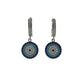Silver Evil Eye Flat Dangle Earrings