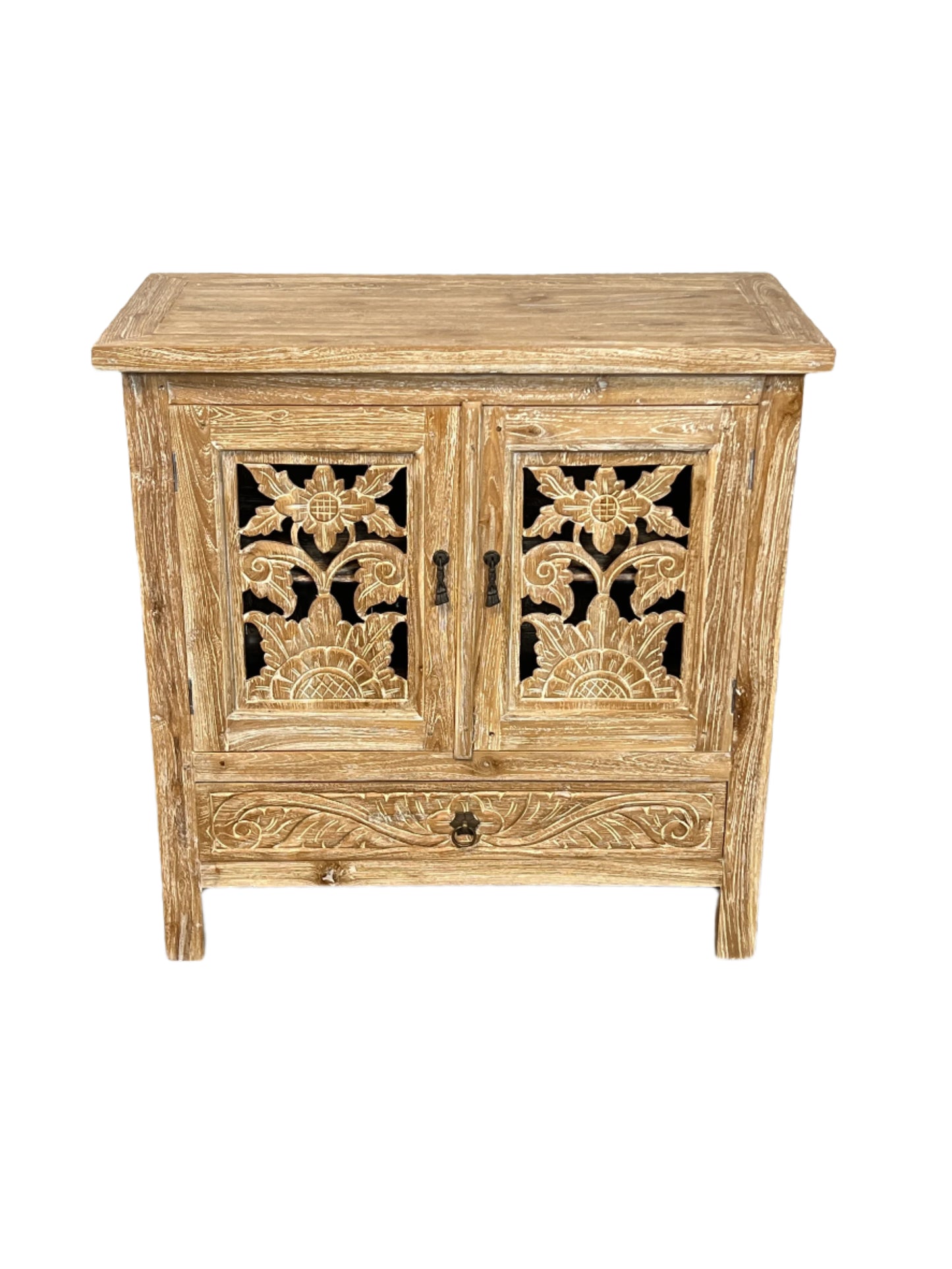 White Washed Teak Lotus Vanity
