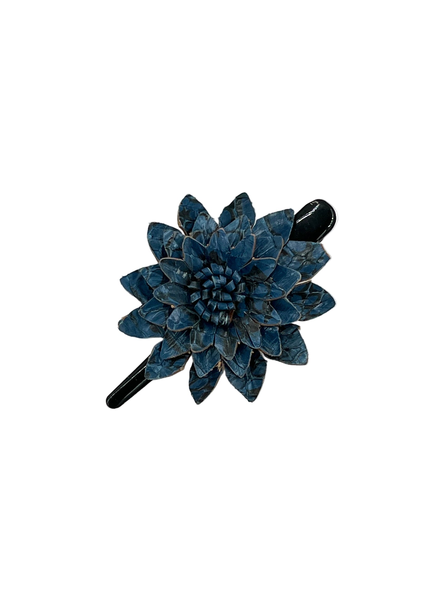 Large Leather Flower Hair Clips