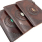 Camel Leather Gemstone Journal | Spiked Mandala | 10" x 7" x 1/2"