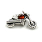 Sterling Silver Amber Motorcycle Pendants