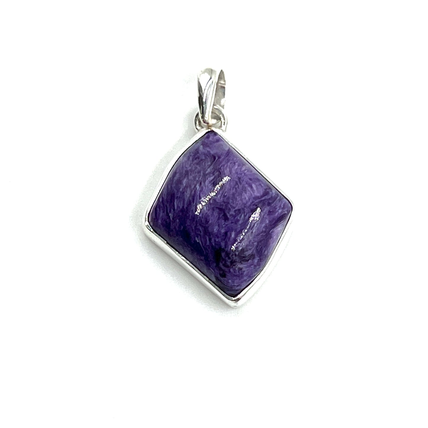 Sterling Silver Charoite Freeform Pendants