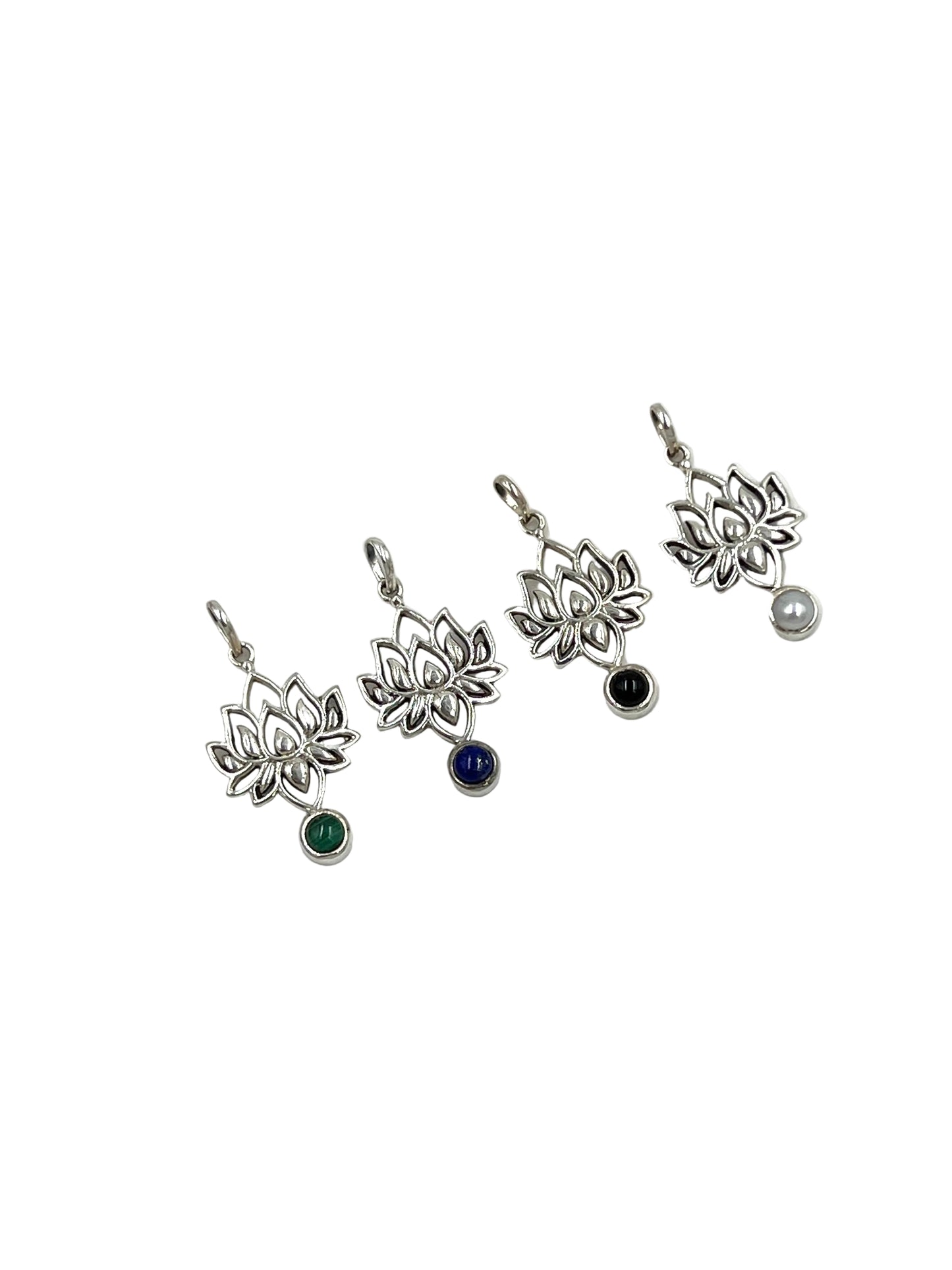 Gemstone Lotus Pendants