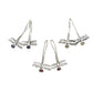 Silver Gemstone Dragonfly Earrings