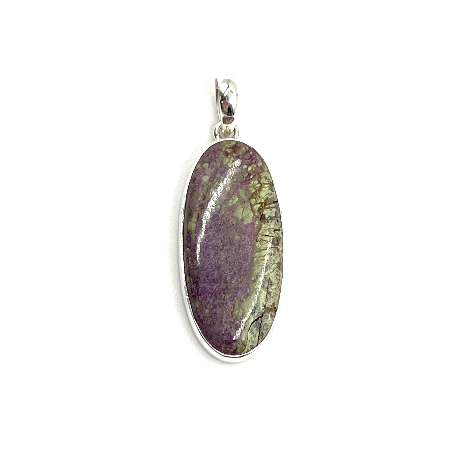 Sterling Silver Stichtite Oval Pendants