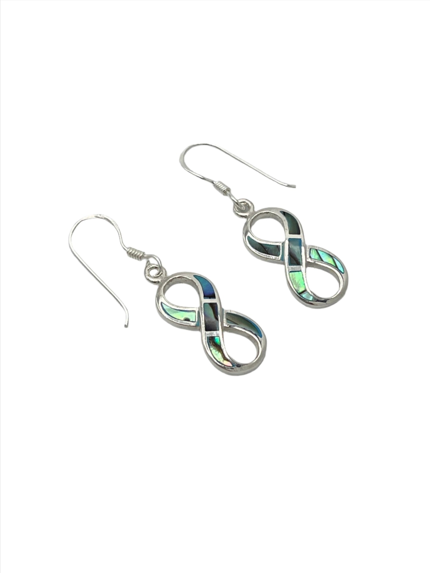 Sterling Silver Shell Infinity Earrings