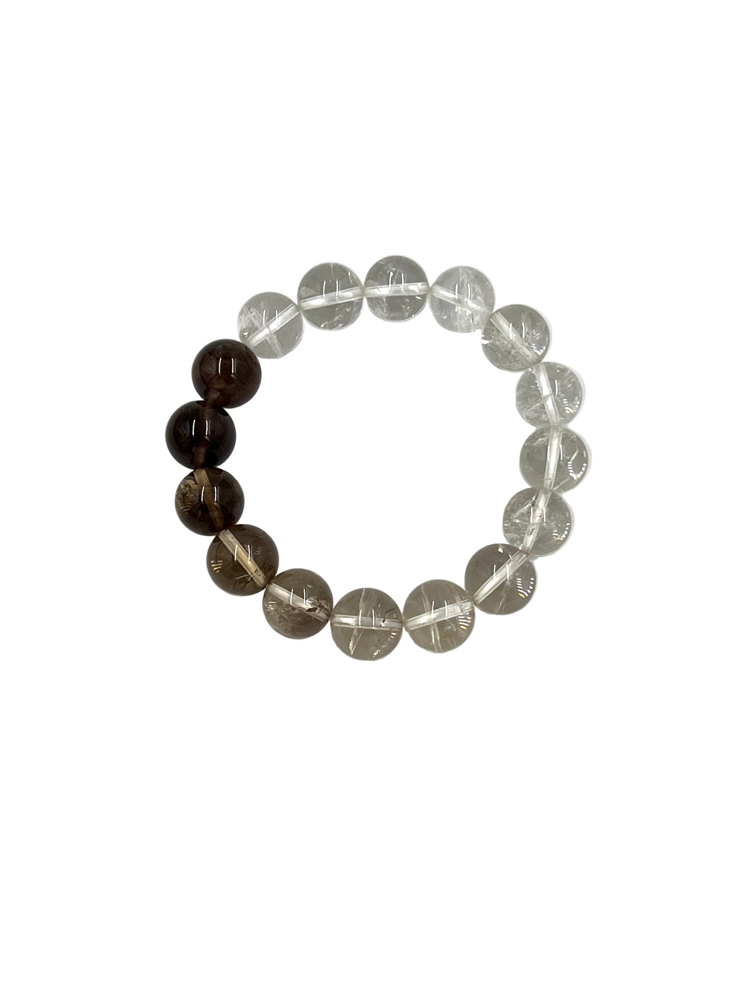 Smoky Quartz & Clear Quartz Stretchy Bracelets
