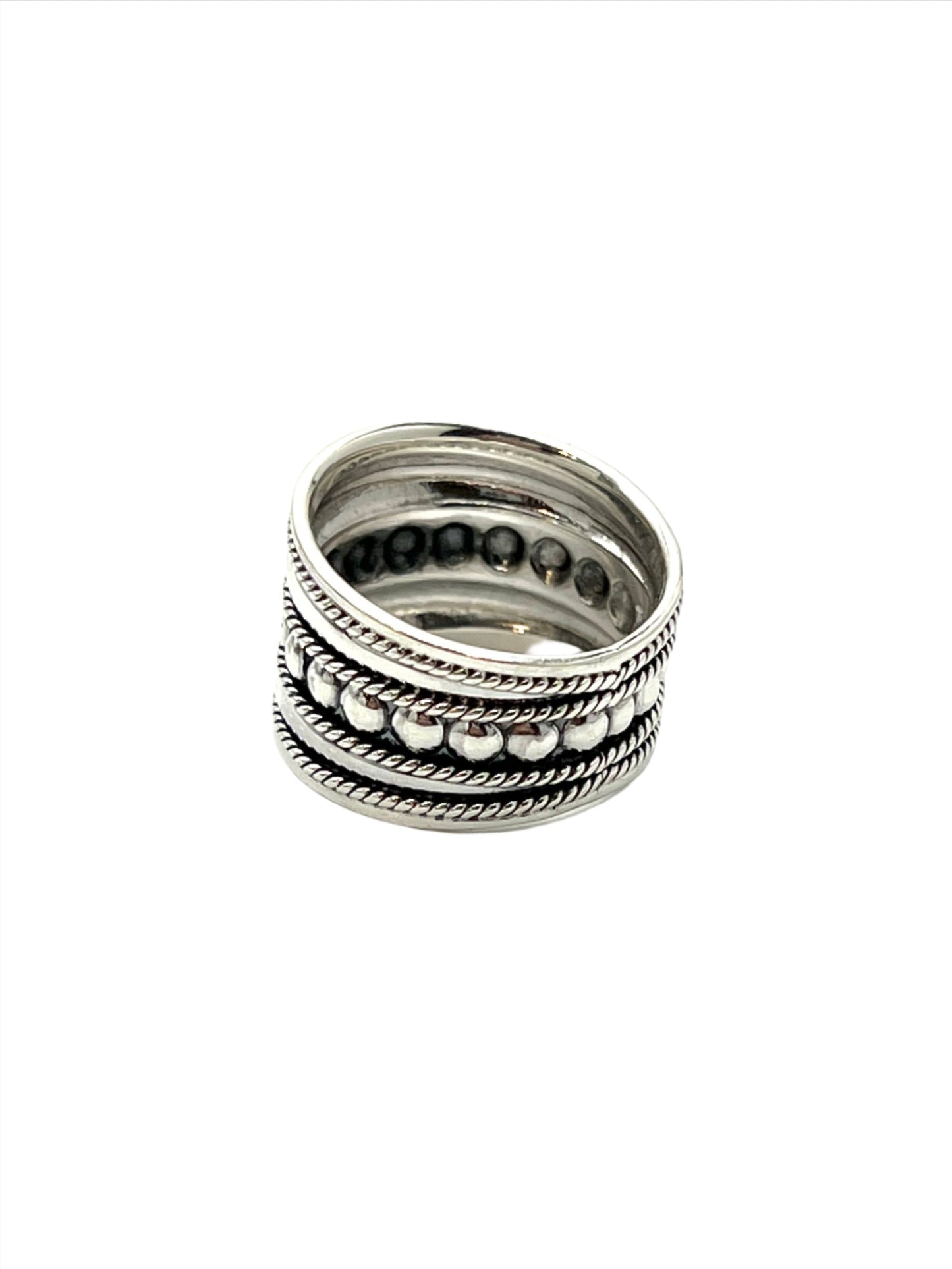 Sterling Silver Bali Beaded Ring