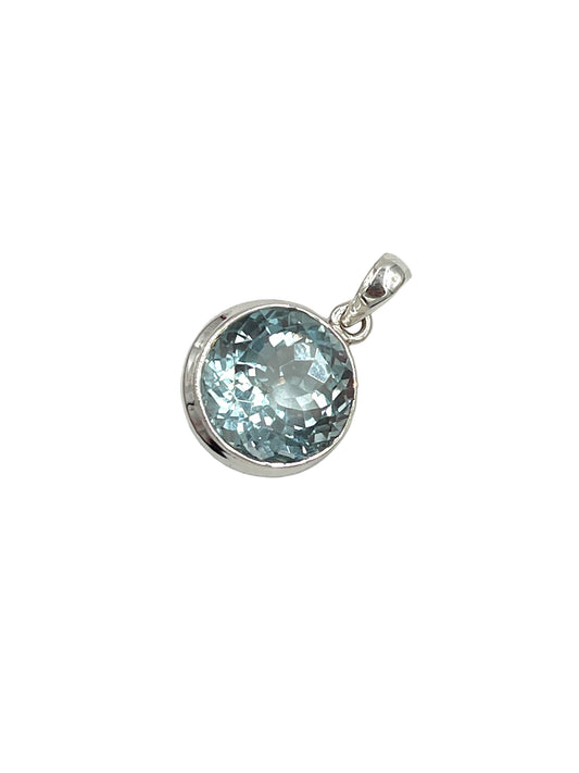 Circle Blue Topaz Pendants