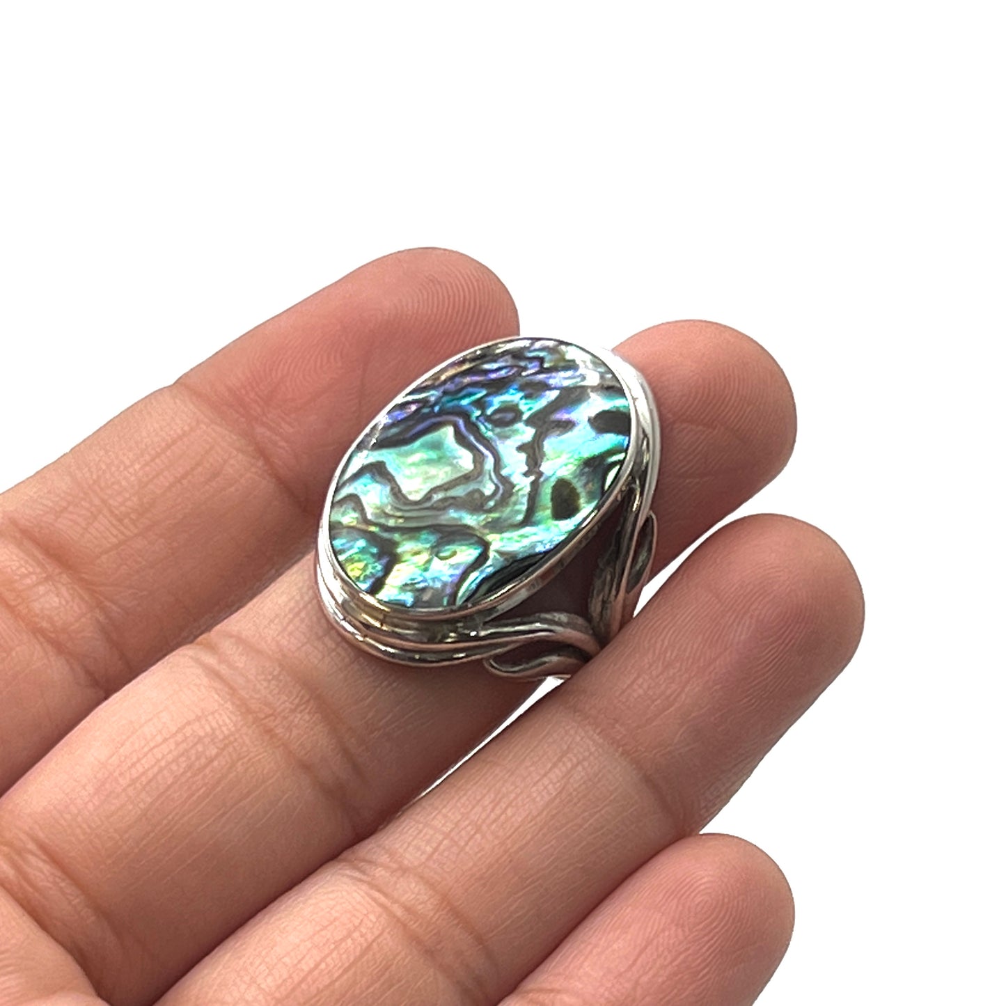 Large Oval Abalone Ring
