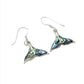 Sterling Silver Shell Whale Tail Earrings