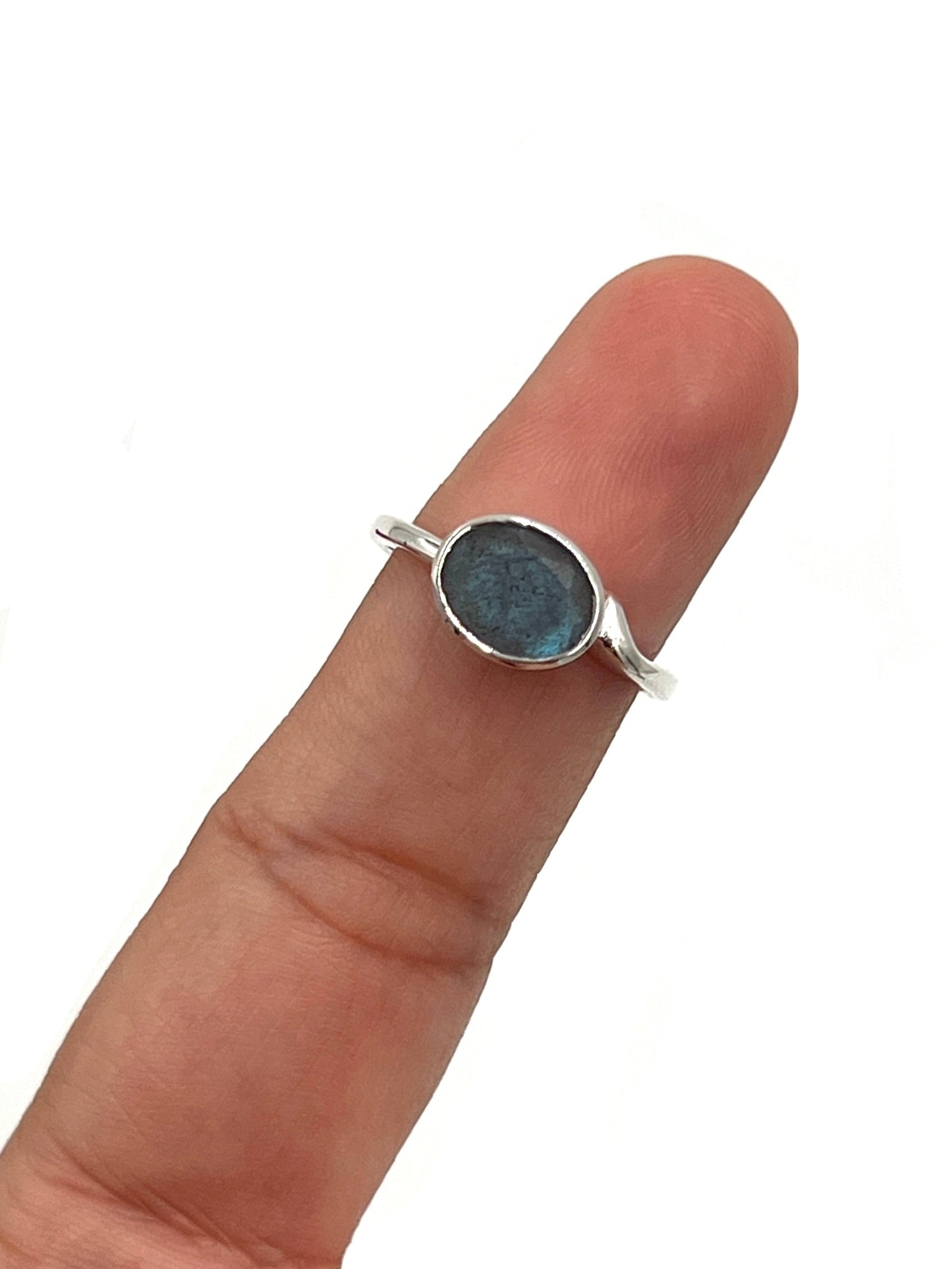 Faceted Oval Gemstone Ring