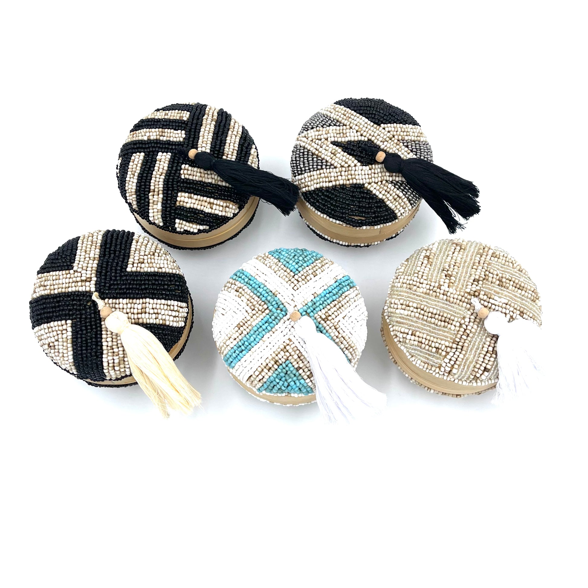 Bali Beaded Round Boxes