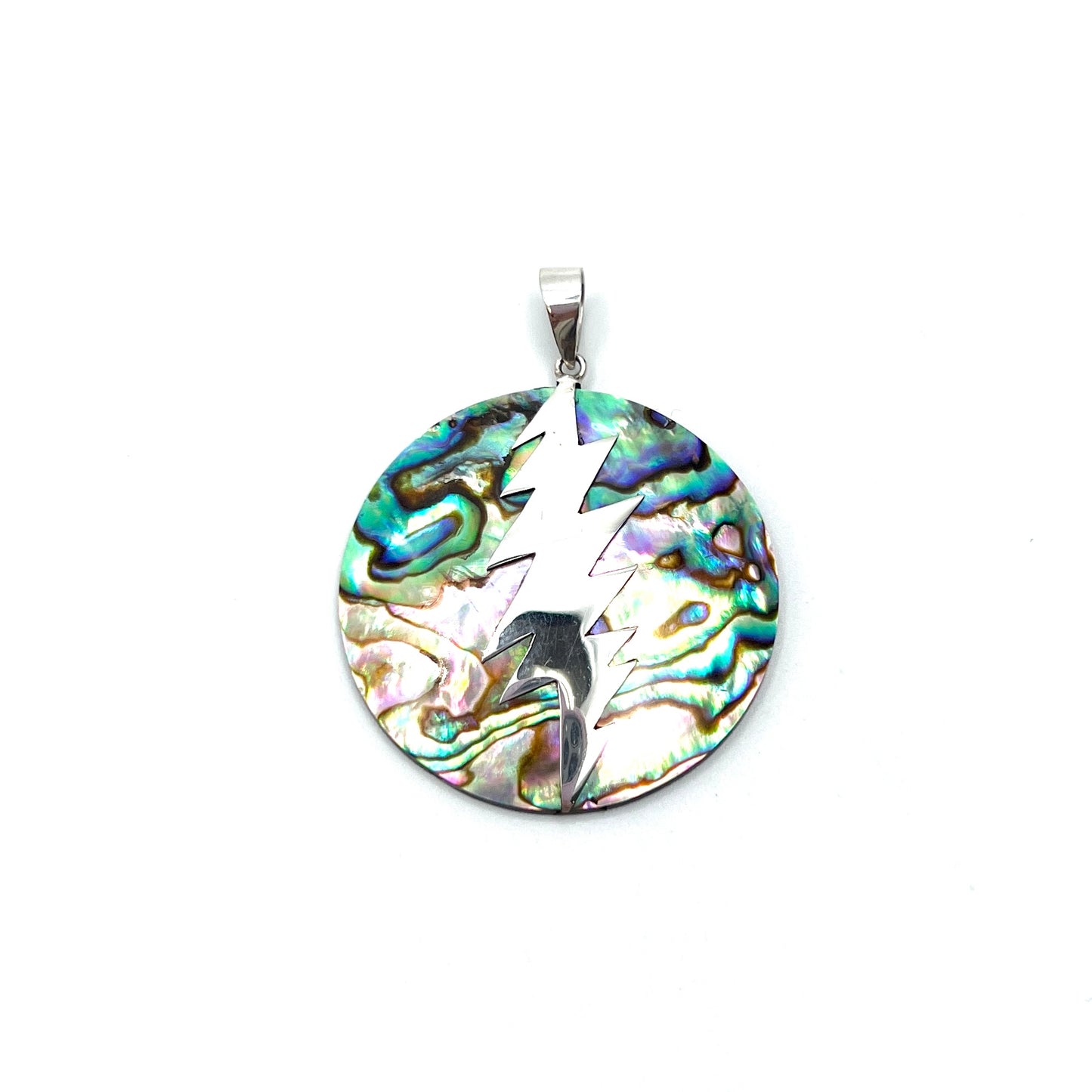 Sterling Silver Bolt Abalone Pendant