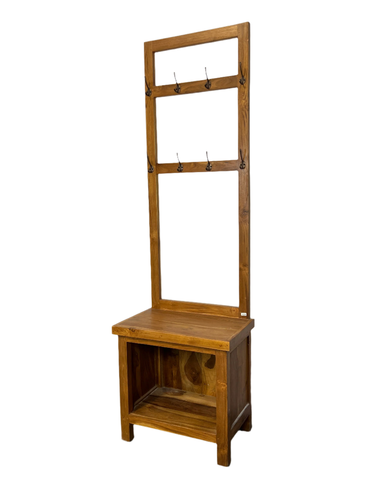 Coat Rack Bench Unit Teak Coat Rack Bench – Midnight Sun