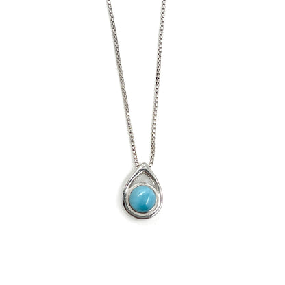 Sterling Silver Teardrop Larimar Necklaces