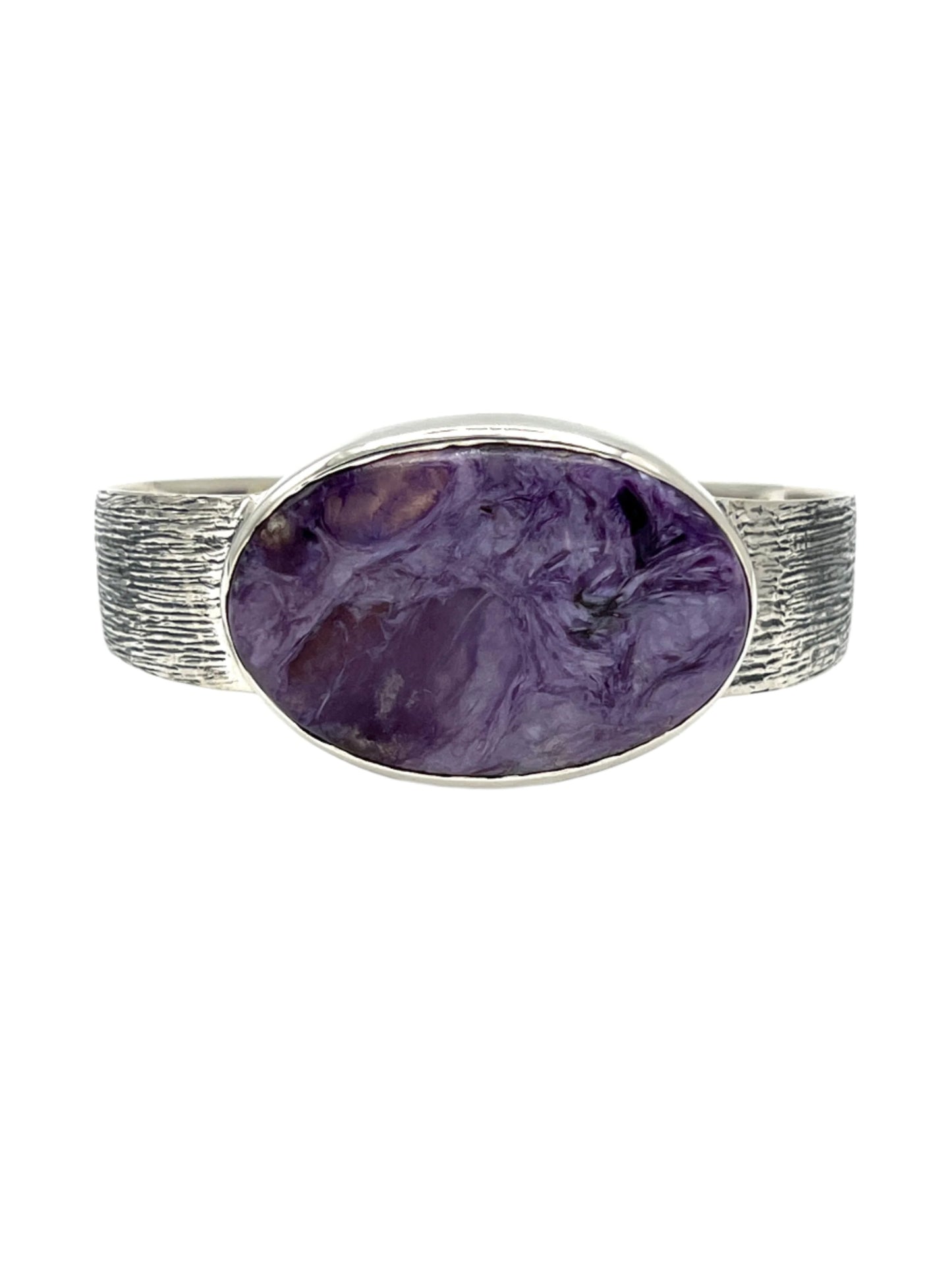 Silver Charoite Oval Cuff