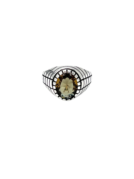 Silver Zultanite Oval Etched Ring