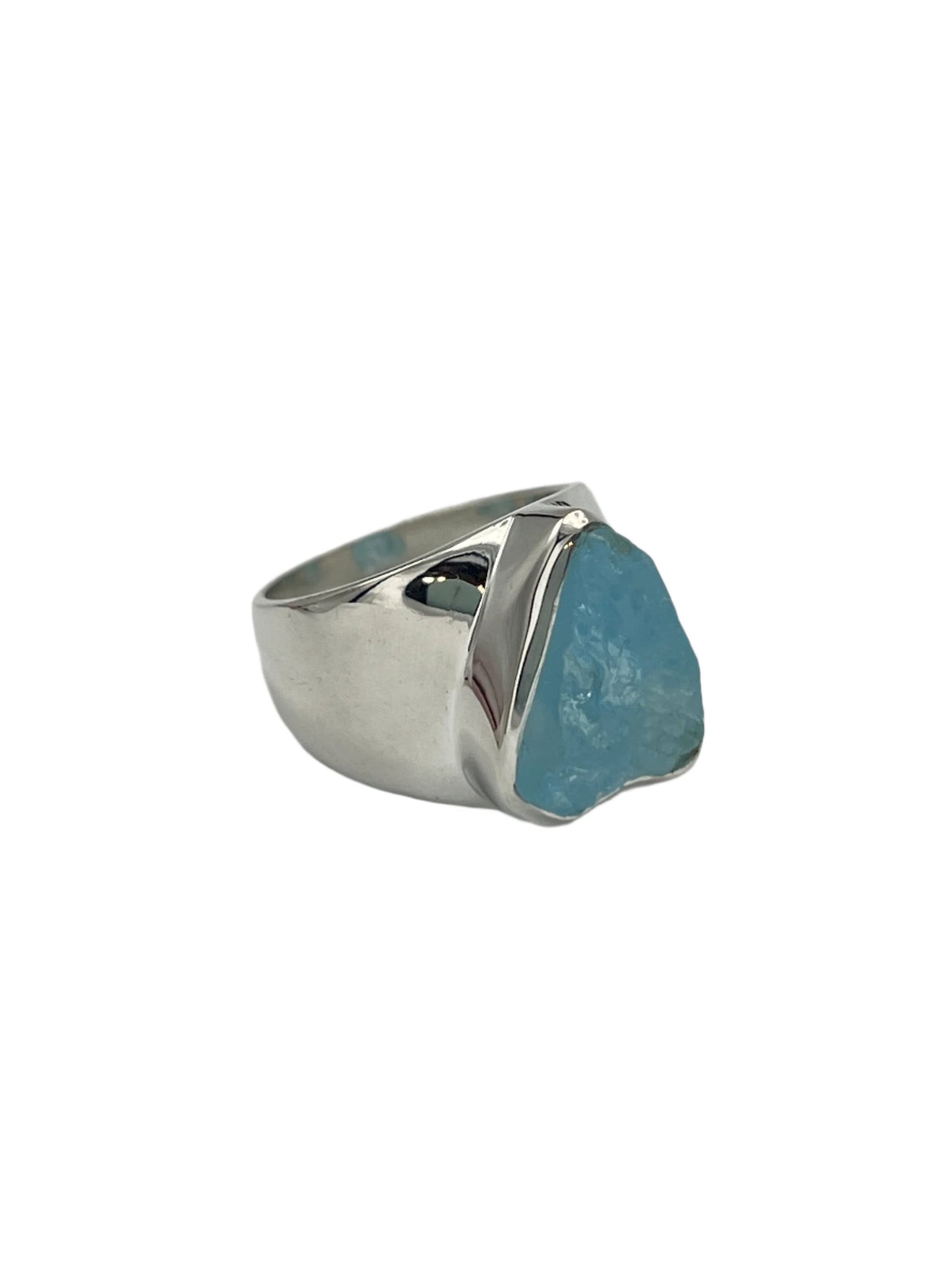 Sterling Silver Raw Blue Topaz Rings