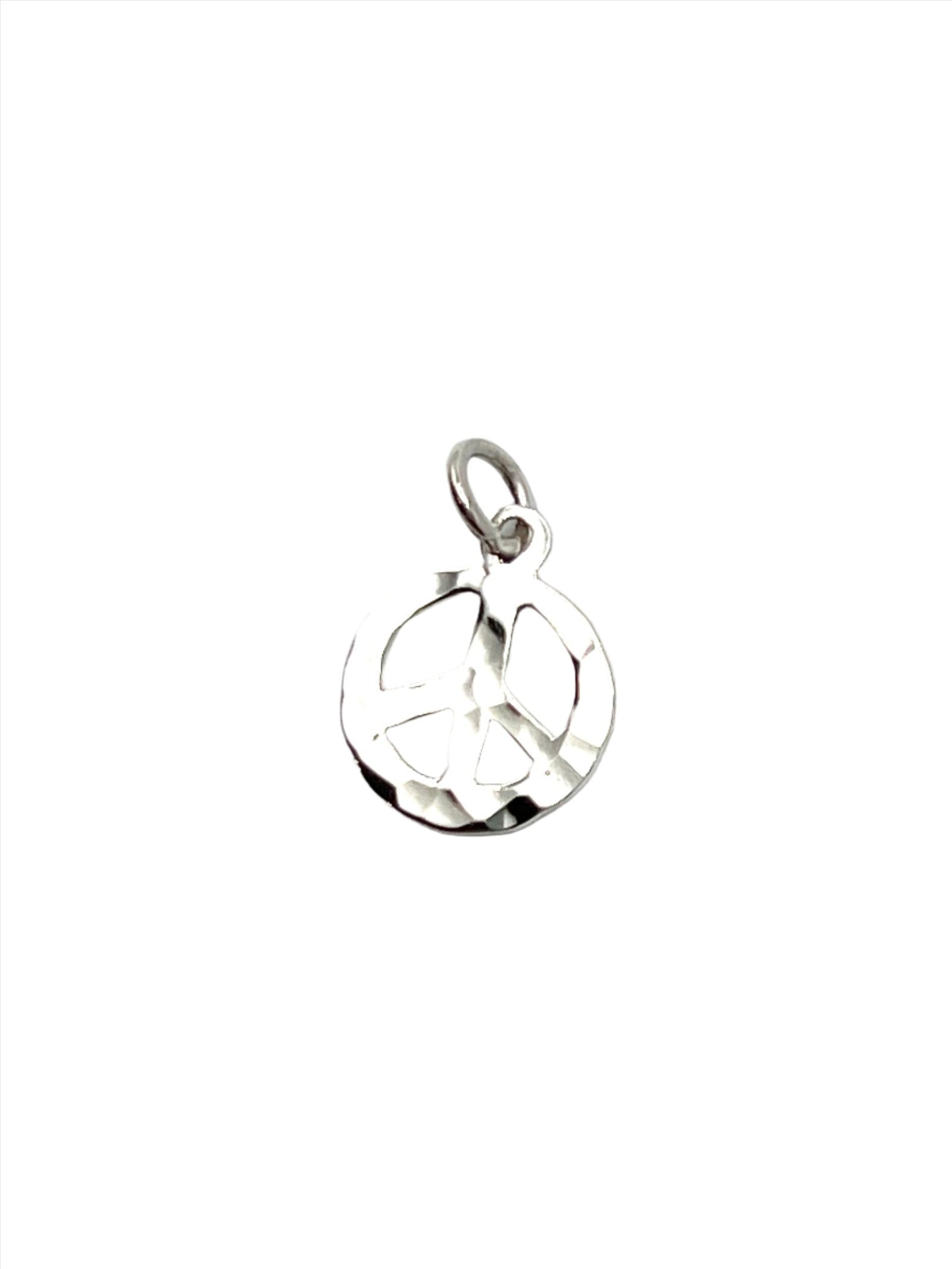 Sterling Silver Hammered Peace Pendant