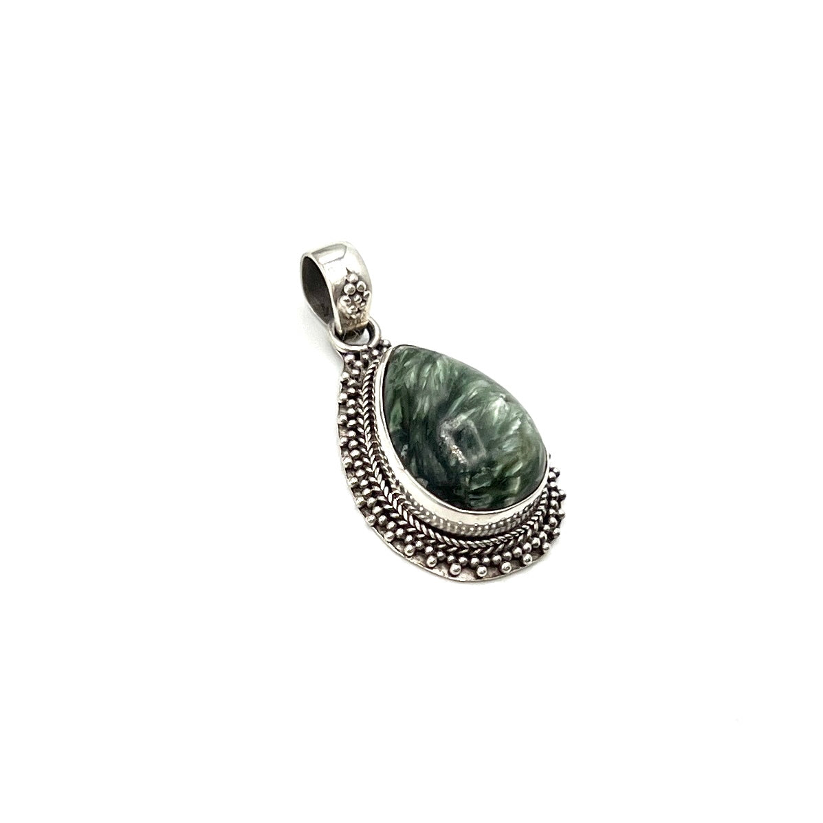 Sterling Silver Seraphinite Teardrop Pendants