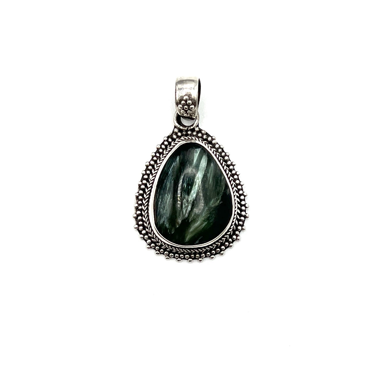 Sterling Silver Seraphinite Teardrop Pendants