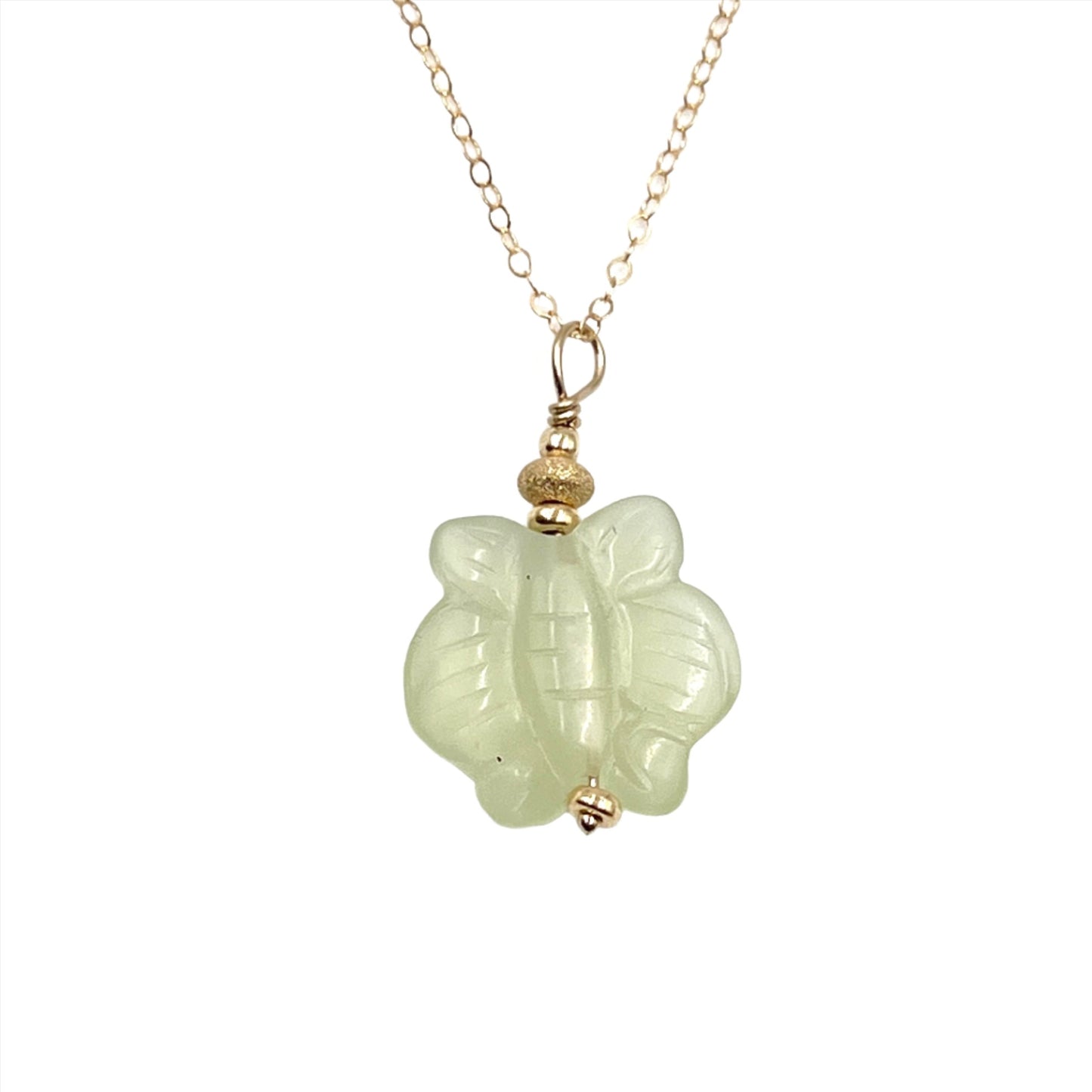 Jade Butterfly Gold Filled Necklace