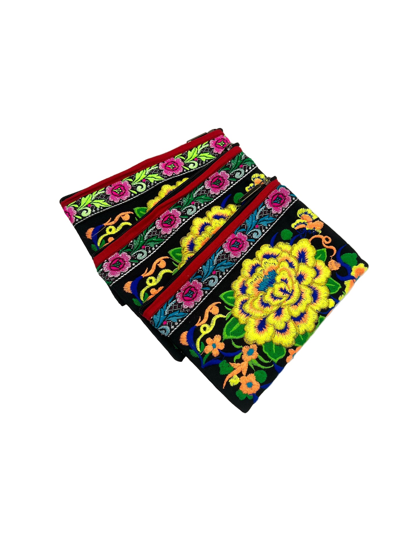 Embroidered Lotus Flower Coin Purse